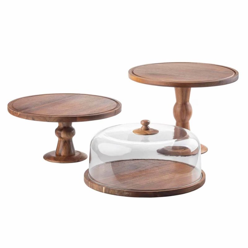 Round Cake Plate 32cm Tablecraft Acacia Collection™