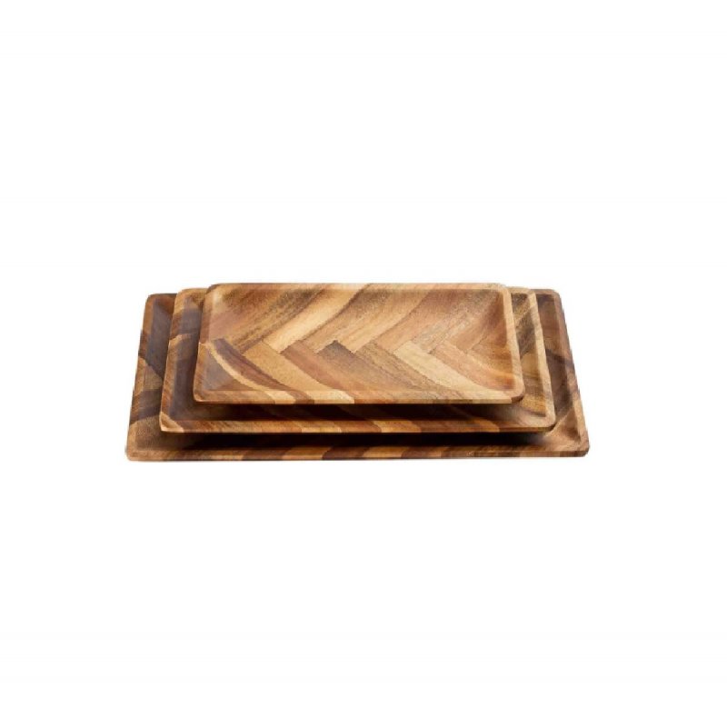 Medium Rectangular Serving Plate Tablecraft Tone on Tone Acacia Collection™