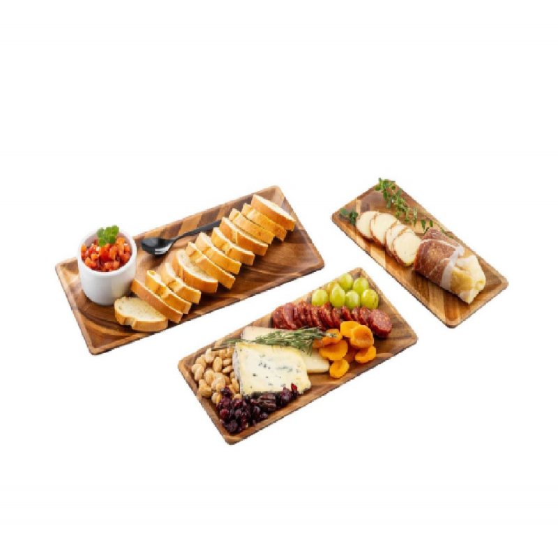 Medium Rectangular Serving Plate Tablecraft Tone on Tone Acacia Collection™