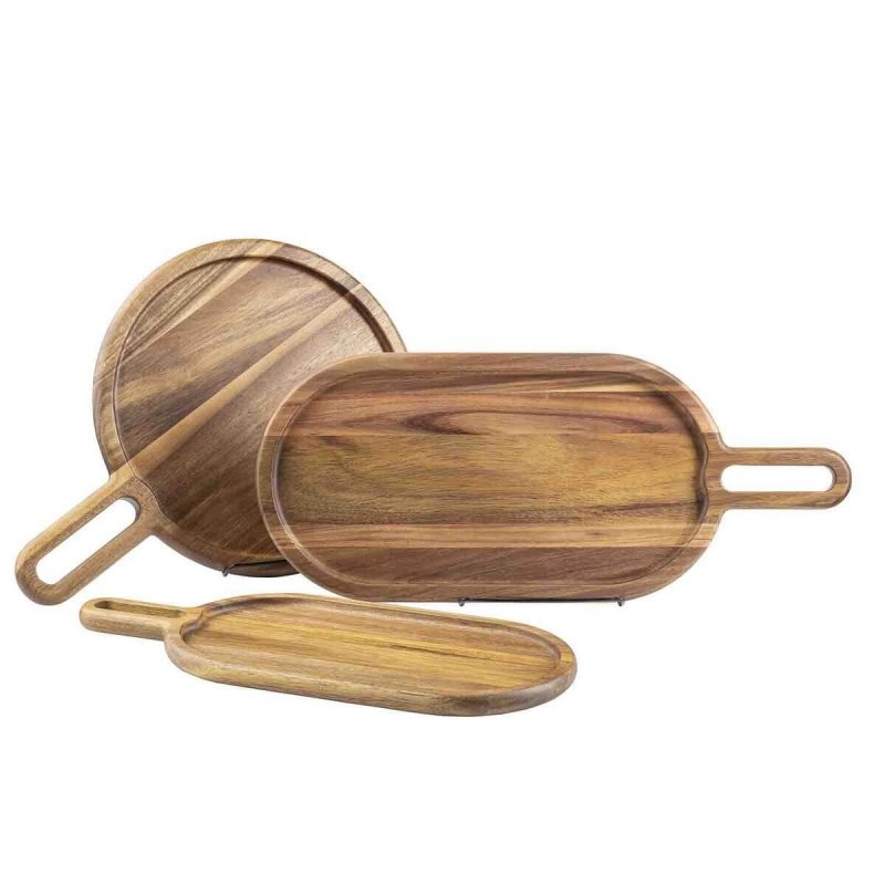 Ξύλινο Σκεύος Σερβιρίσματος Στρογγ. 30,5cm Tablecraft Acacia Collection™ Snack Tray
