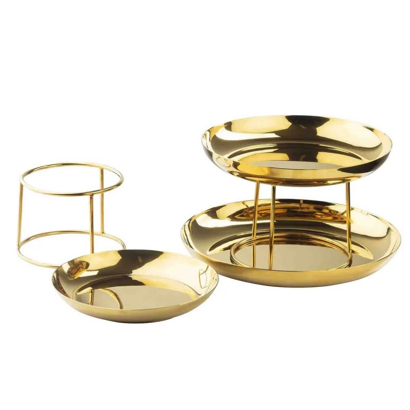 Τριώροφο σκεύος Παρουσίασης Θαλασσινών Tablecraft Seafood Tower Gold Mirrored Finish