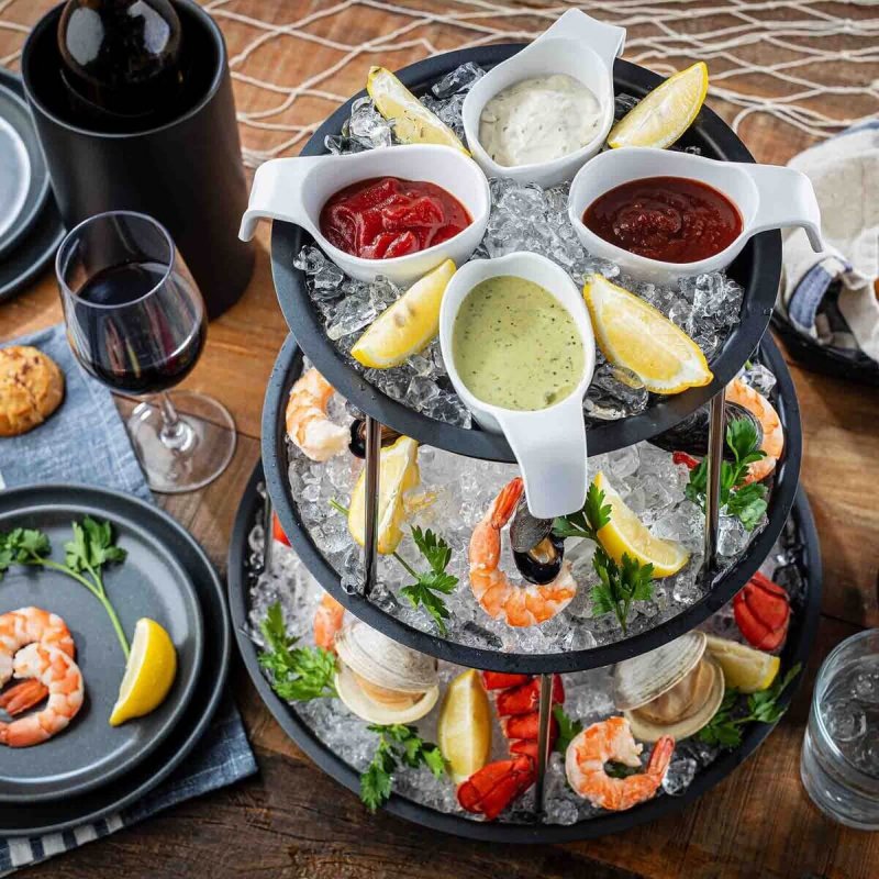 Τριώροφο σκεύος Παρουσίασης Tablecraft Sharing Tower Black Matt 