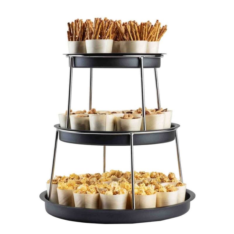 Τριώροφο σκεύος Παρουσίασης Tablecraft Sharing Tower Black Matt 