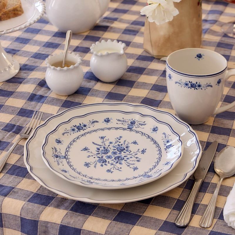 Πιάτο Ρηχό 27cm Costa Nova Vila White-Blue Filet