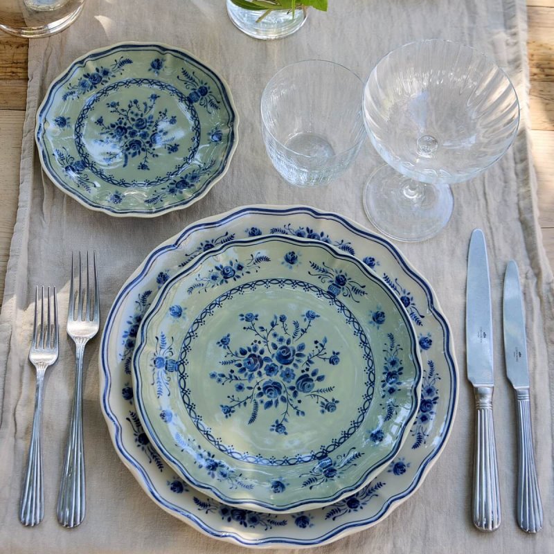 Πιάτο Ρηχό 17cm Costa Nova Vila Olive-Blue Flowers
