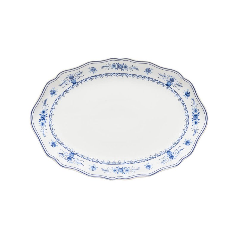 Oval platter 32cm Costa Nova Vila White-Blue Flowers