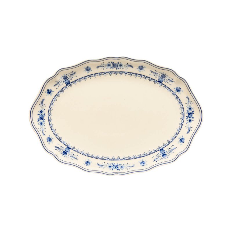 Oval platter 32cm Costa Nova Vila Beige-Blue Flowers