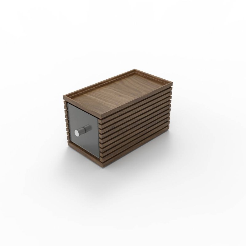 Θήκη Μονή με Συρτάρι απο Ξύλο Καρυδιάς 1/3GN Craster Flow Walnut