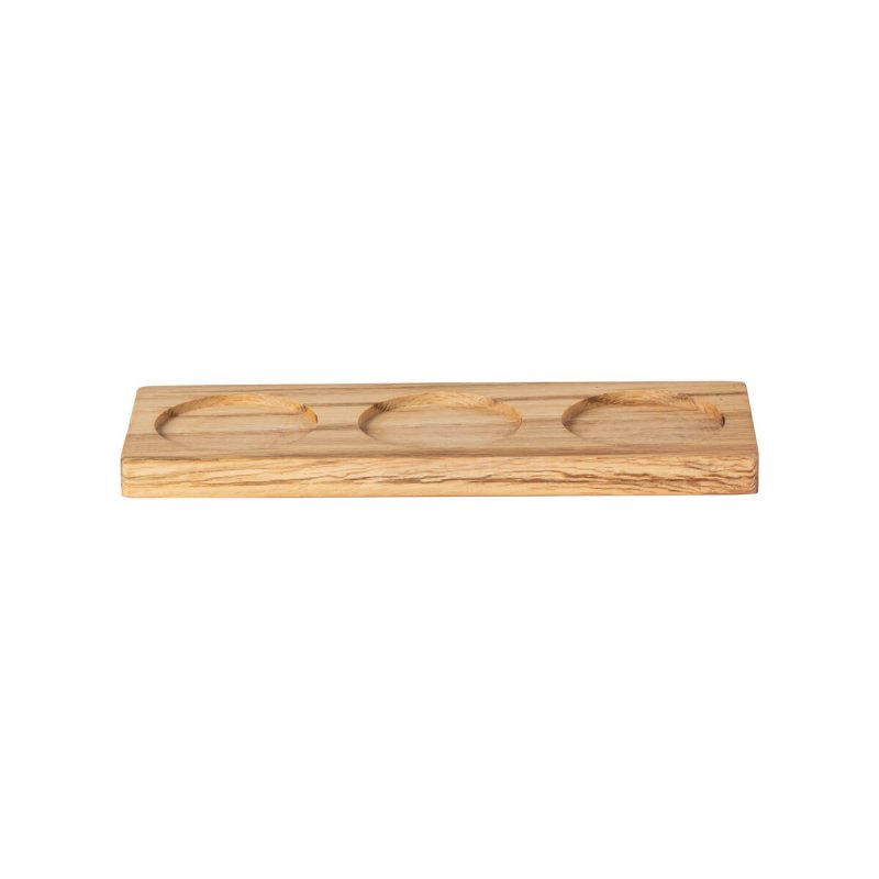 3-section rect. wood tray 25cm Costa Nova Aparte Oak Wood