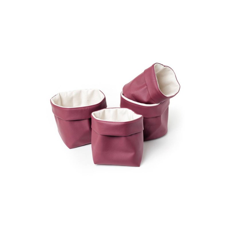 Καλαθάκι eco leather 11x11cm Yegam Burgundy