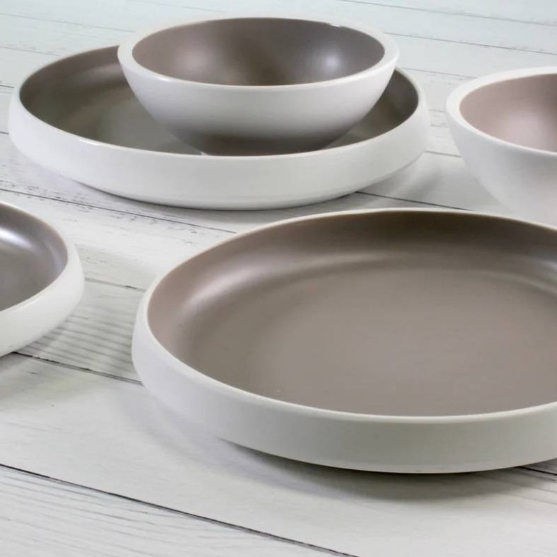 Μπολ μελαμίνης ρηχό μικρό 24,5x22,5cm Dalebrook Trafalgar white/taupe