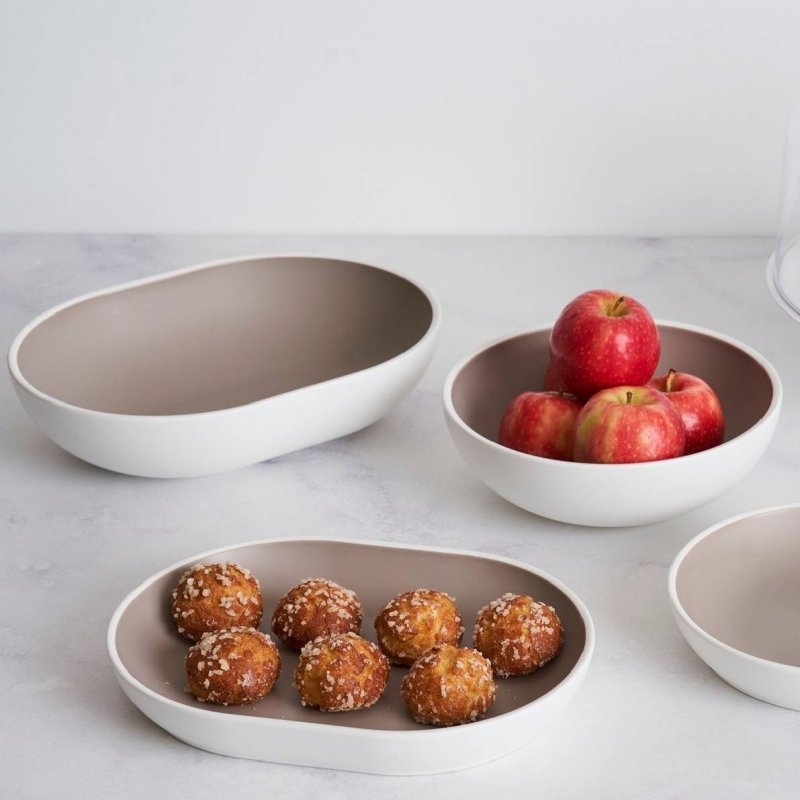 Μπολ μελαμίνης οβάλ 1,8L Dalebrook Trafalgar white/taupe