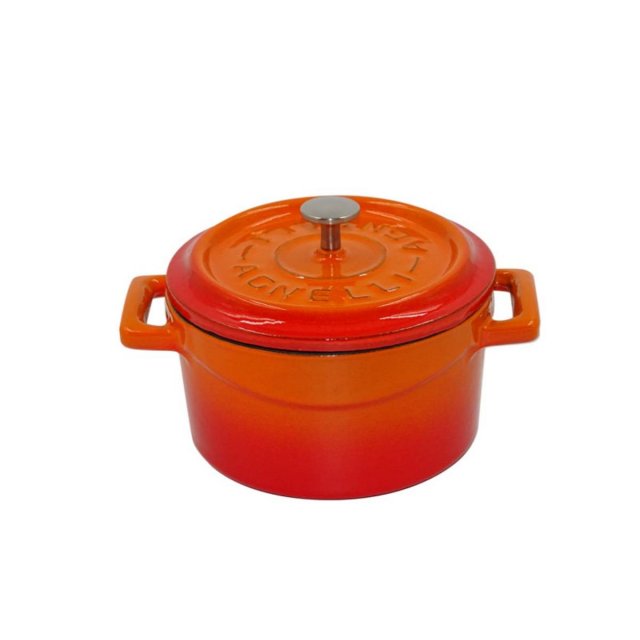Μαντεμένια Κατσαρόλα με Καπάκι Agnelli 24cm - Glossy Orange 