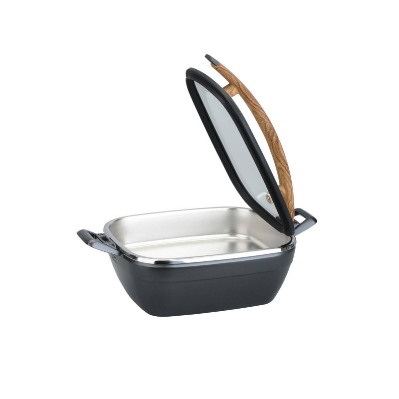 Chafing Dish 2/3GN 4,5L Tiger Artisan Ξύλινη Λαβή-μαύρο χείλος