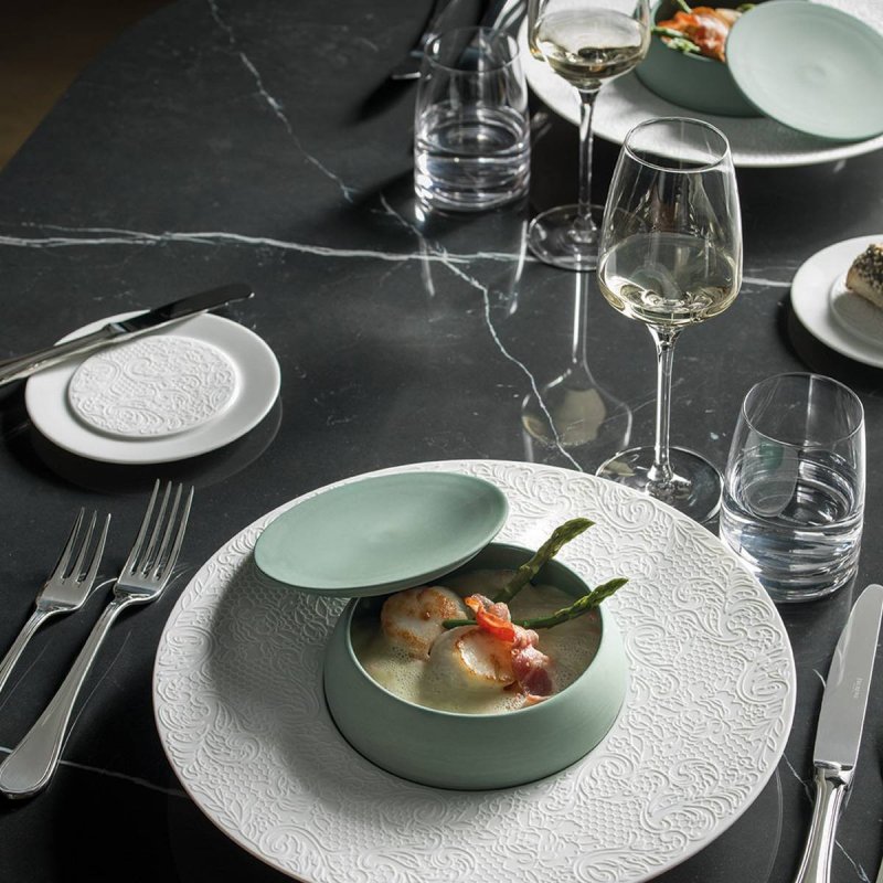 Πιάτο Gourmet 30cm Degrenne L-Couture Λευκό 