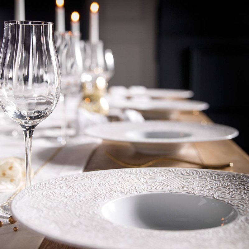 Πιάτο Gourmet 28cm Degrenne L-Couture Λευκό 
