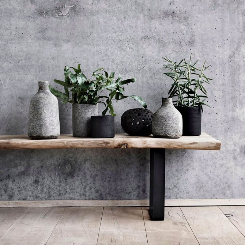 Βάζο Kεραμικό 18cm Muubs Stain Small Grey/Brown Terracotta