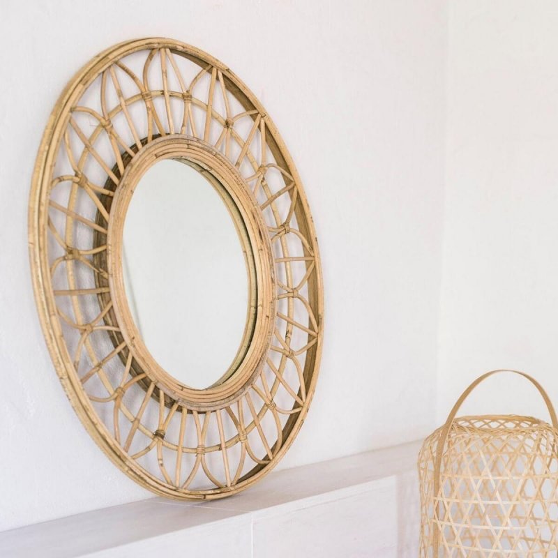 Καθρέπτης Eπιτοίχιος Rattan Andrea House 70cm 