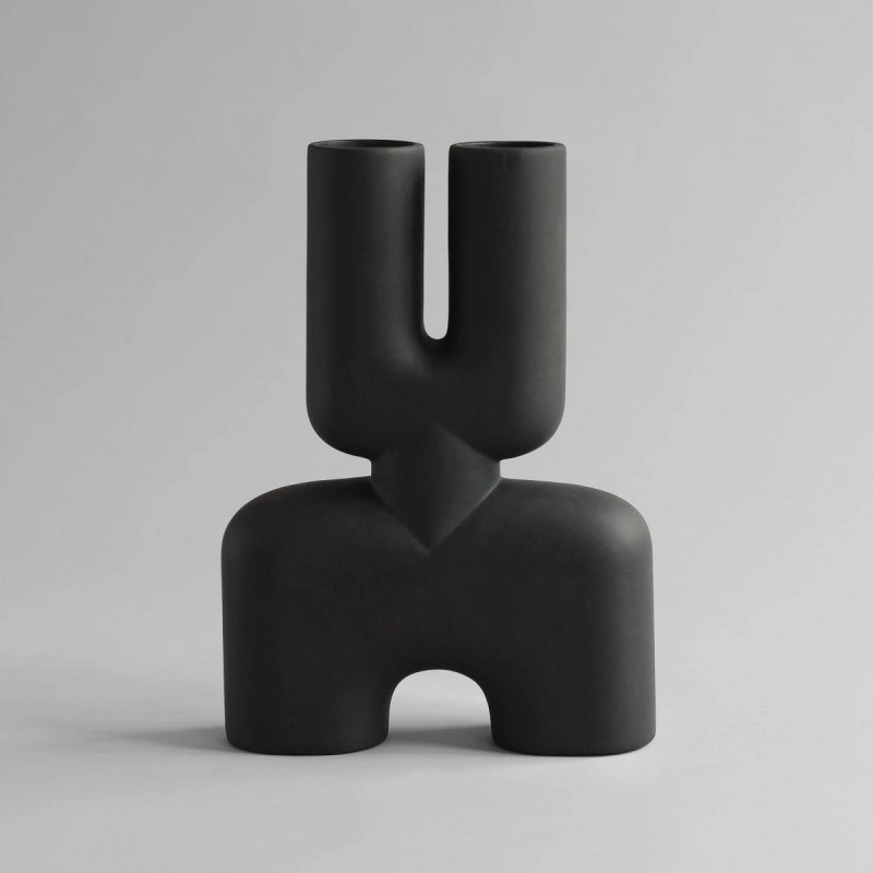 Vase Ceramic 101Copenhagen 47cm Cobra Double Medio - Coffee