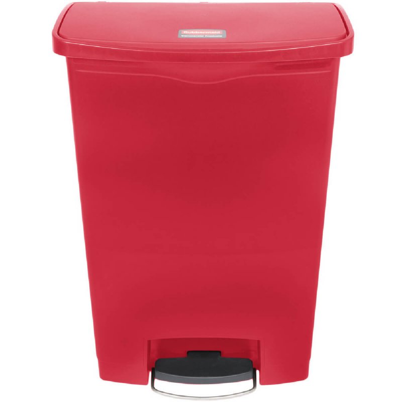 Κάδος Πλαστικός με Πεντάλ 90L Rubbermaid Slim Jim® Step-On Front step Red