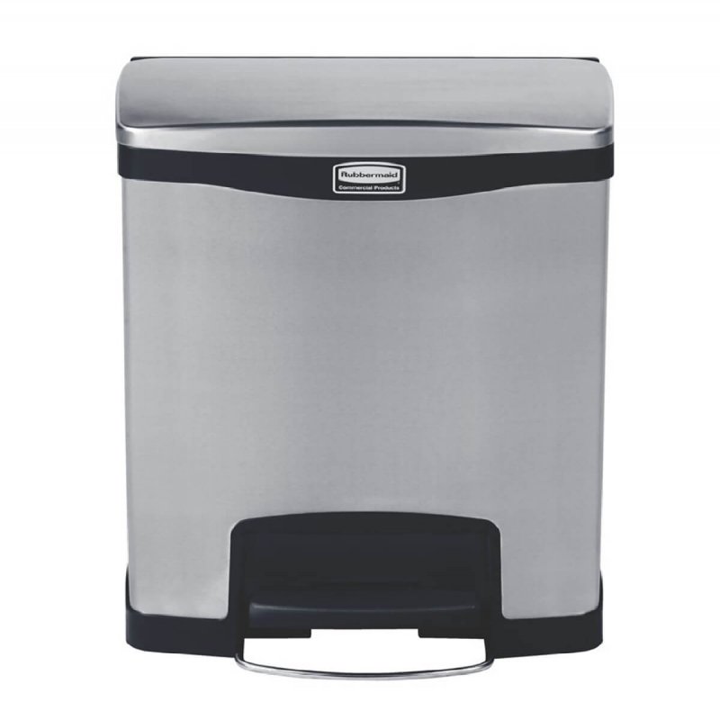 Κάδος Ανοξείδωτος με Πεντάλ 30L Rubbermaid Slim Jim® Step-On front step 