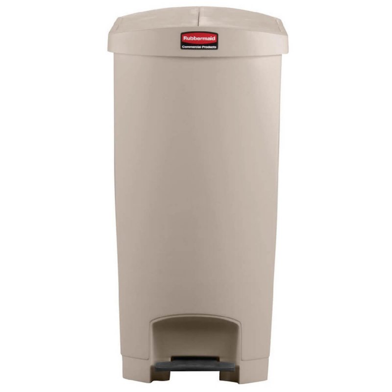 Κάδος Πλαστικός με Πεντάλ 90L Rubbermaid Slim Jim® Step-On End step Beige   