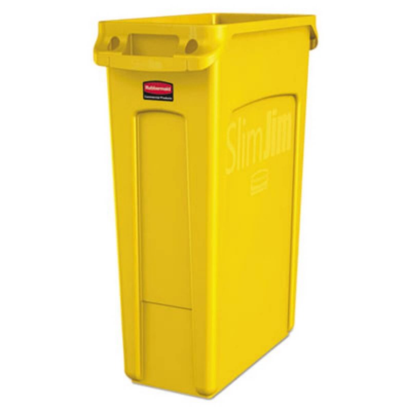 Κάδος πλαστικός 87L Rubbermaid  Slim Jim® Venting channels Yellow  