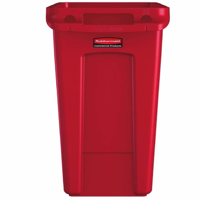 Κάδος πλαστικός 87L Rubbermaid  Slim Jim® Venting channels Red
