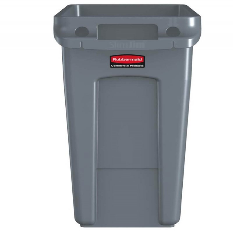 Κάδος πλαστικός 60L Rubbermaid  Slim Jim® Venting channels Gray