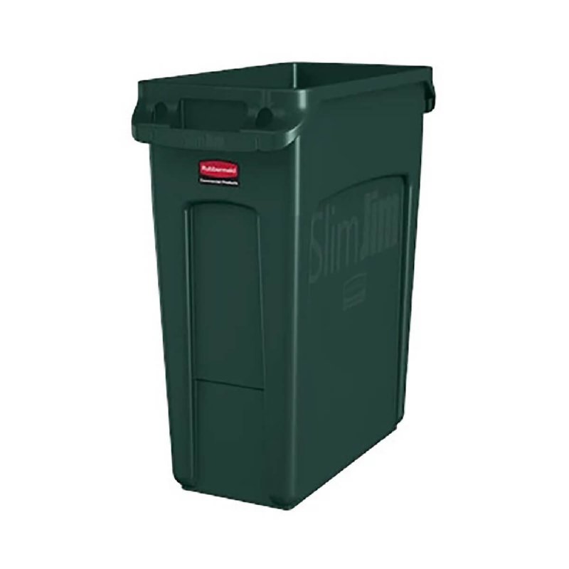 Κάδος πλαστικός 60L Rubbermaid  Slim Jim® Venting channels Green