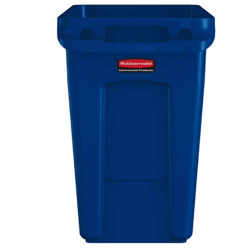 Κάδος πλαστικός 60L Rubbermaid  Slim Jim® Venting channels Blue    