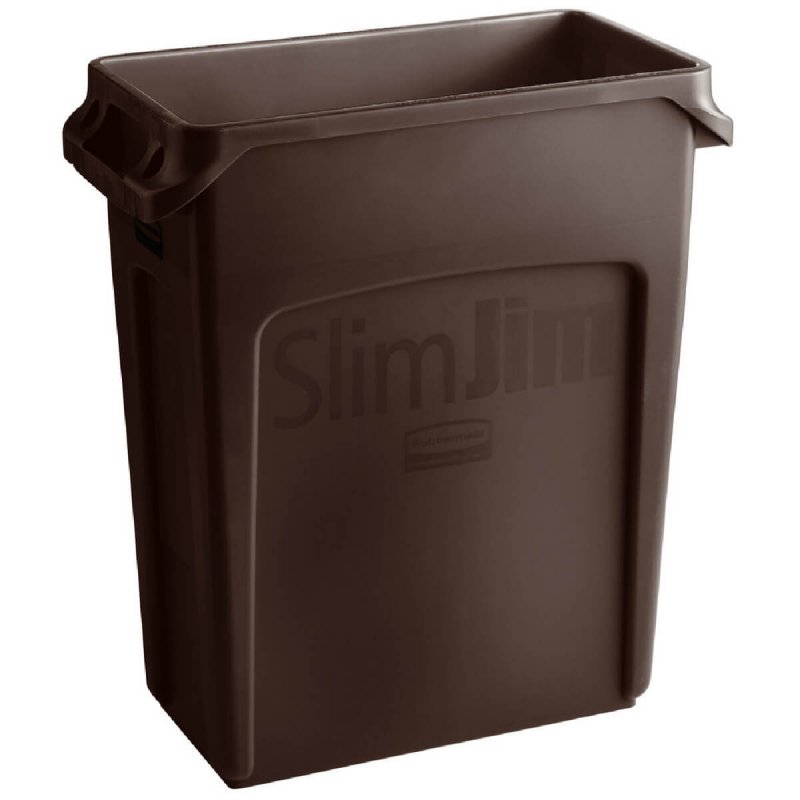 Κάδος πλαστικός 60L Rubbermaid  Slim Jim® Venting channels Brown