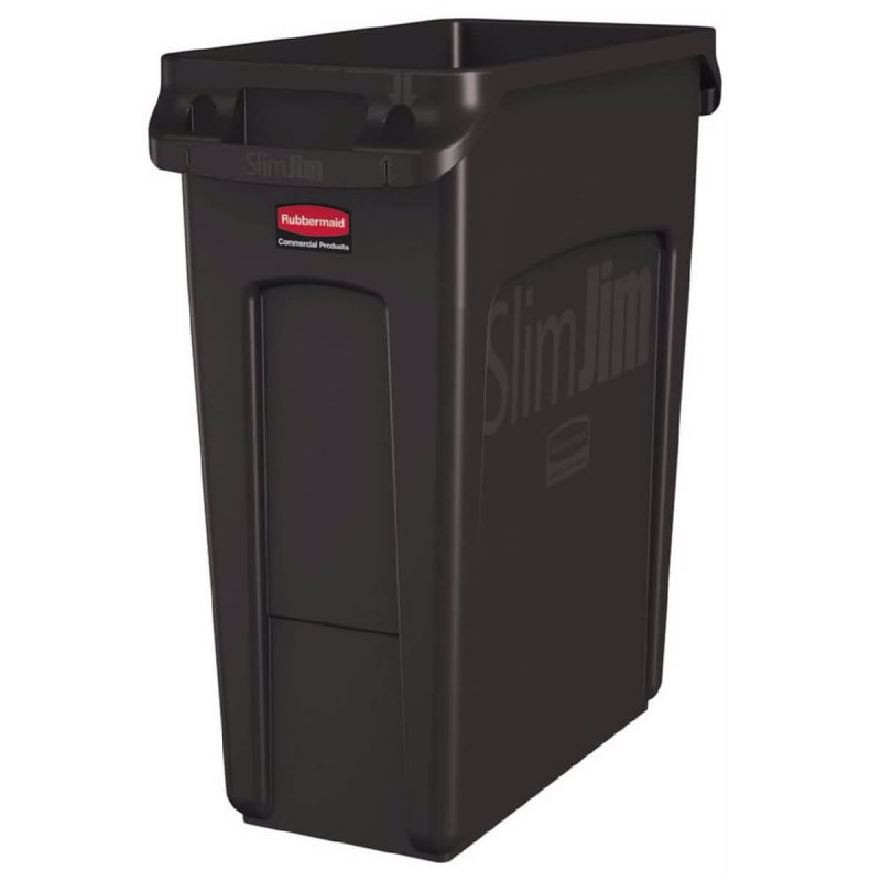 Κάδος πλαστικός 60L Rubbermaid  Slim Jim® Venting channels Brown