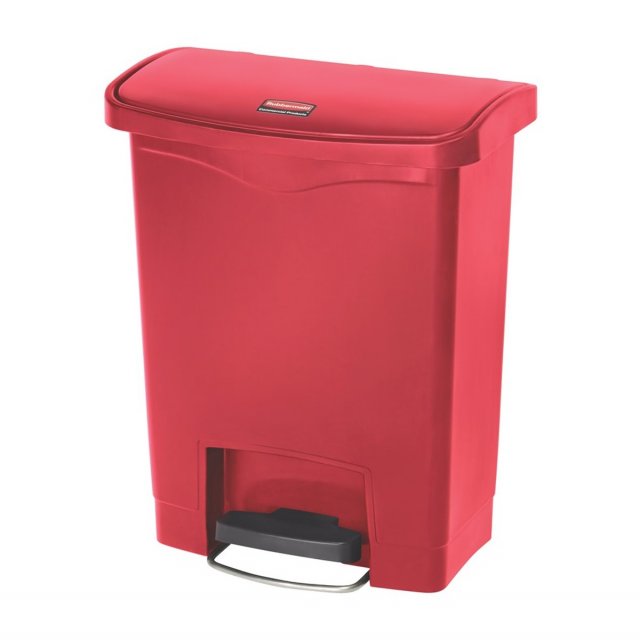 Κάδος Πλαστικός με Πεντάλ 30L Rubbermaid Slim Jim® Step-On Front step Red
