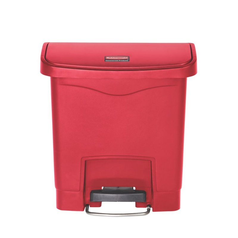 Κάδος Πλαστικός με Πεντάλ 15L Rubbermaid Slim Jim® Step-On Front step Red