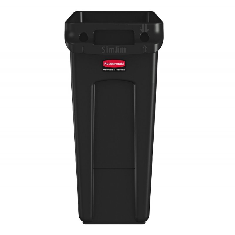Κάδος πλαστικός 60L Rubbermaid  Slim Jim® Venting channels Black    