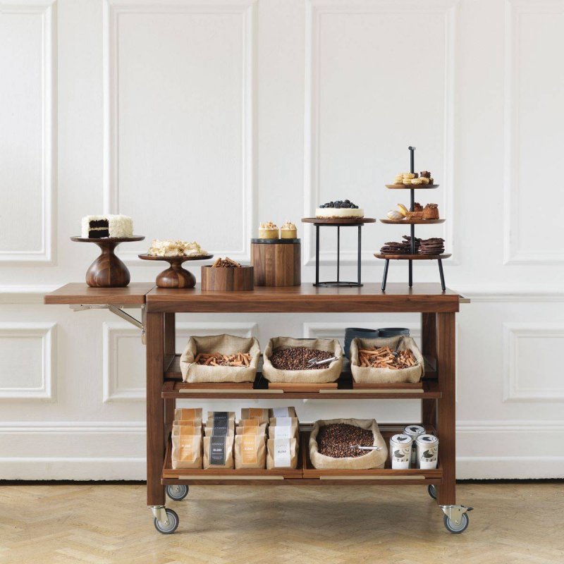 Τρόλεϊ Μεγάλο από Ξύλο Καρυδιάς Craster Flow Walnut Double