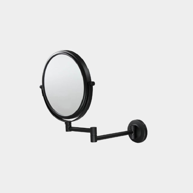 Wallmounted Magnifying Mirror – Black Powder Coated Finish Crown Layla