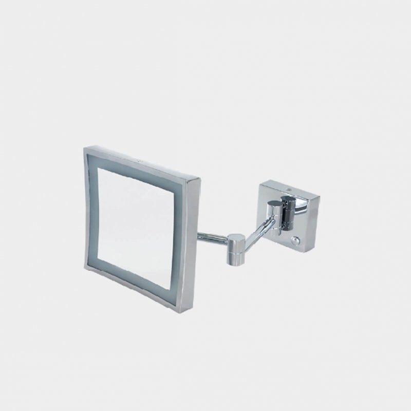 Wallmounted  Lighted Mirror – Chrome Finish  3x Magn. Crown Linda