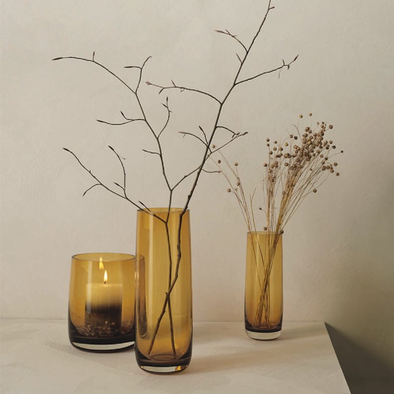 Βάζο γυάλινο 22cm Asa Ajana amber