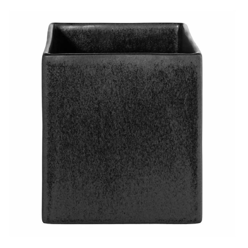 Cashepot Stoneware 23cm Asa Quadro Black Iron