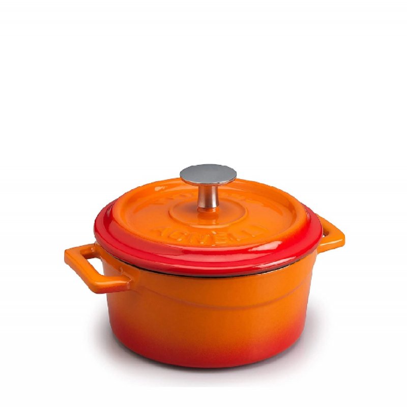 Κατσαρολάκι Enameled Cast Iron Ø14cm-800ml με καπάκι Agnelli  πορτοκαλί
