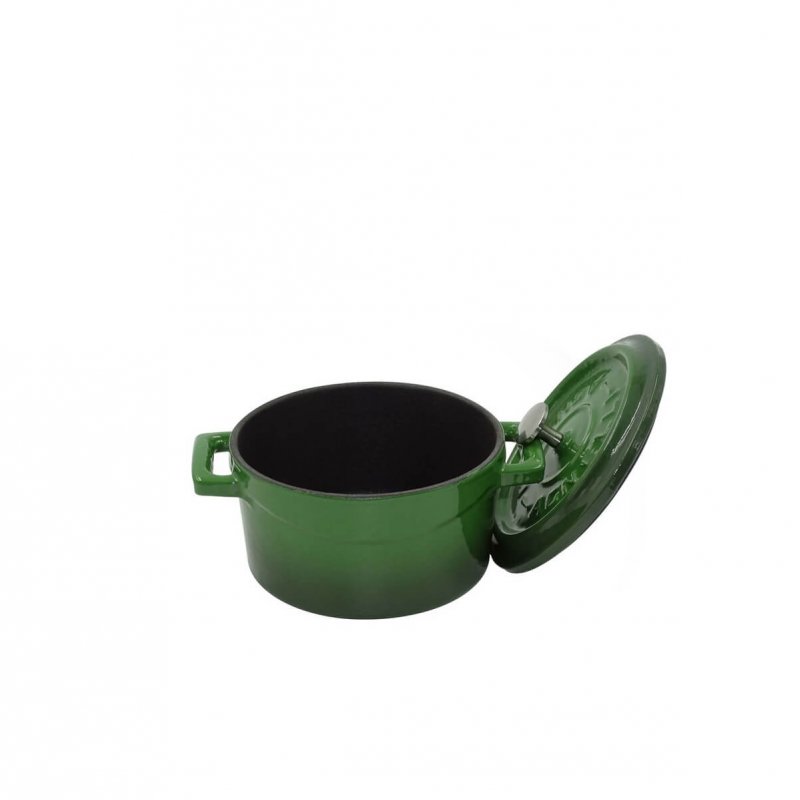 Κατσαρολάκι Εnameled Cast Iron Ø10cm-360ml με καπάκι Agnelli πράσινο