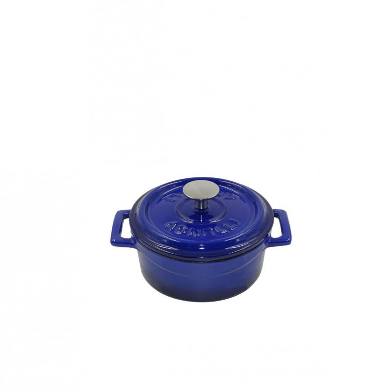 Κατσαρολάκι Enameled Cast Iron Ø10cm-360ml με καπάκι Agnelli μπλέ