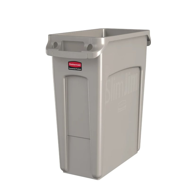 Κάδος πλαστικός 60L Rubbermaid  Slim Jim® Venting channels Beige    