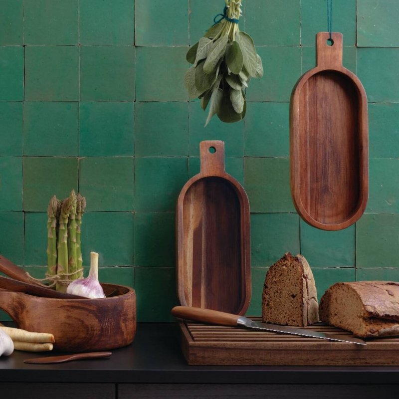 Επιφάνεια Κοπής Ψωμιού 43x23cm Asa Selection Wood Dark