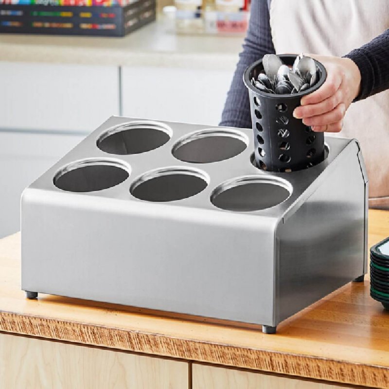 Σετ Θήκη & Βάση Μαχαιροπίρουνων 6 Θέσεων Tablecraft Stainless Steel 