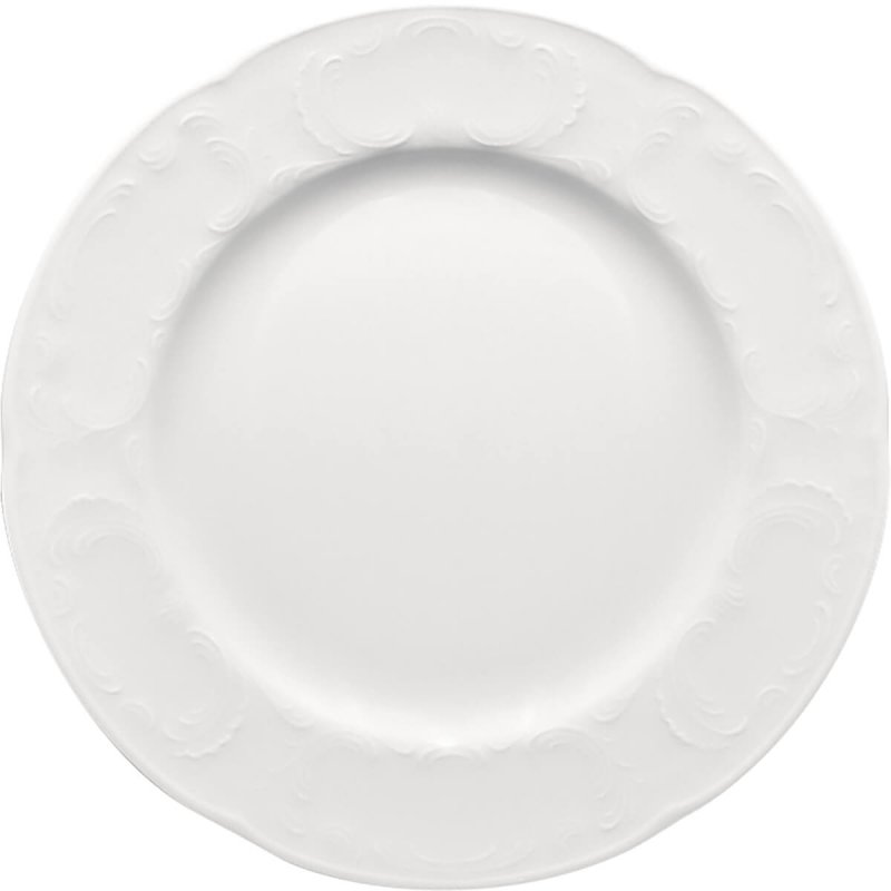 Plate flat 20cm round w/rim embossed Bauscher Mozart