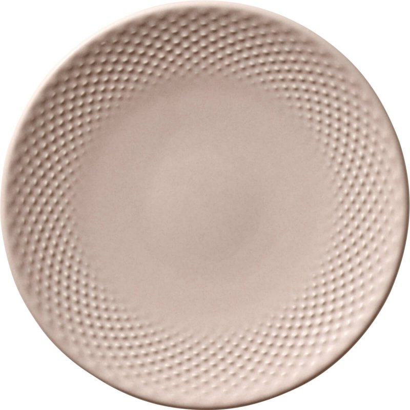 Plate Flat 17cm round coupe embossed Heart & Soul Pine Blush