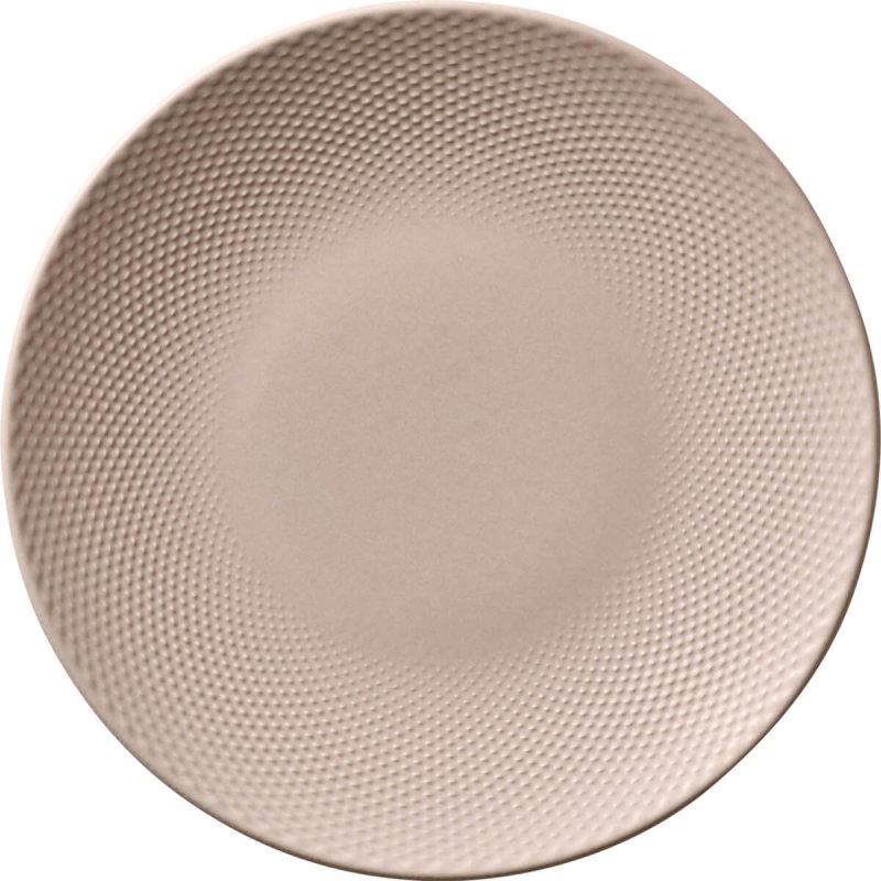 Plate Flat 28cm round coupe embossed Heart & Soul Pine Blush